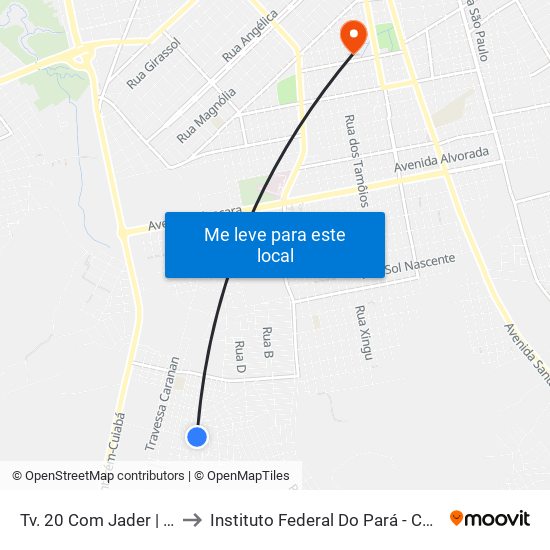 Tv. 20 Com Jader | Sentido Sul to Instituto Federal Do Pará - Campus Santarém map