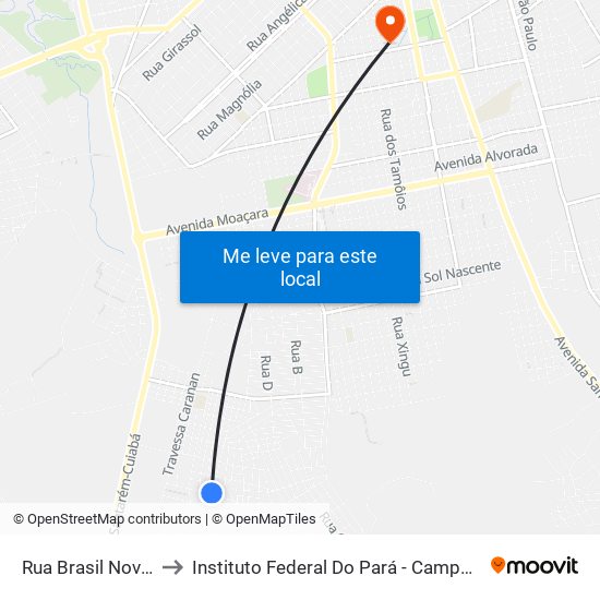 Rua Brasil Novo, 365 to Instituto Federal Do Pará - Campus Santarém map