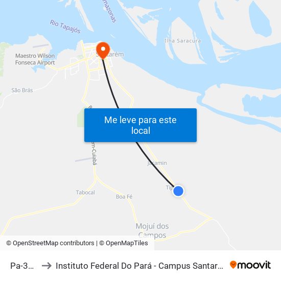 Pa-370 to Instituto Federal Do Pará - Campus Santarém map