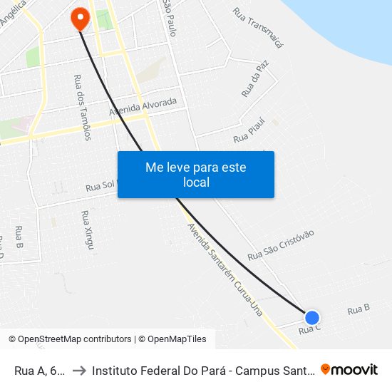 Rua A, 614 to Instituto Federal Do Pará - Campus Santarém map