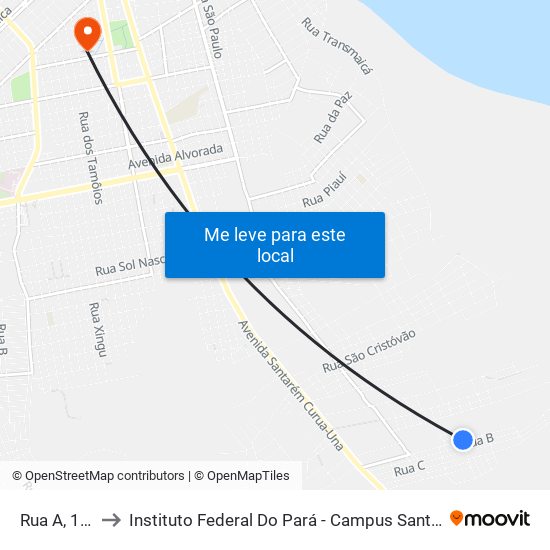 Rua A, 101 to Instituto Federal Do Pará - Campus Santarém map