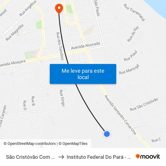 São Cristóvão Com Ramal Turiano to Instituto Federal Do Pará - Campus Santarém map