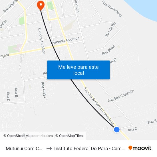 Mutunuí Com Curuá-Una to Instituto Federal Do Pará - Campus Santarém map