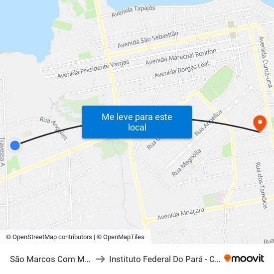 São Marcos Com Maracanãzinho to Instituto Federal Do Pará - Campus Santarém map