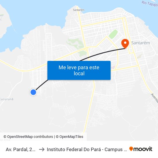 Av. Pardal, 27341 to Instituto Federal Do Pará - Campus Santarém map