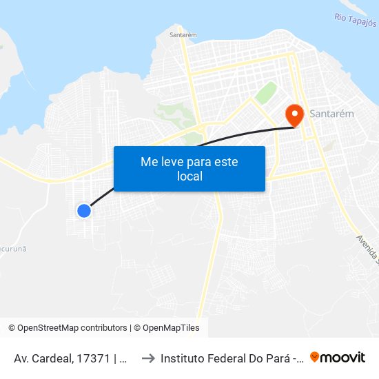 Av. Cardeal, 17371 | Mercantil Big Jóia to Instituto Federal Do Pará - Campus Santarém map