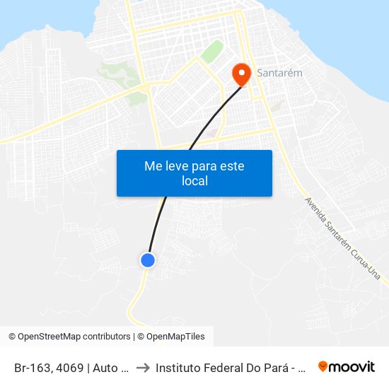 Br-163, 4069 | Auto Posto Br-163 to Instituto Federal Do Pará - Campus Santarém map