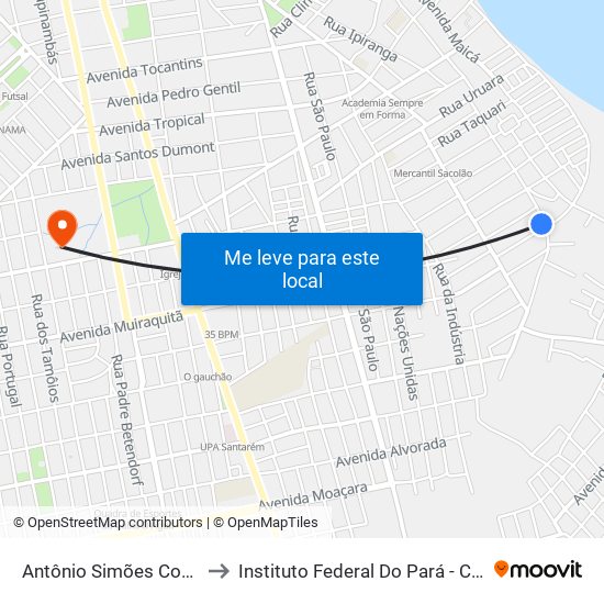 Antônio Simões Com Muiraquitã to Instituto Federal Do Pará - Campus Santarém map