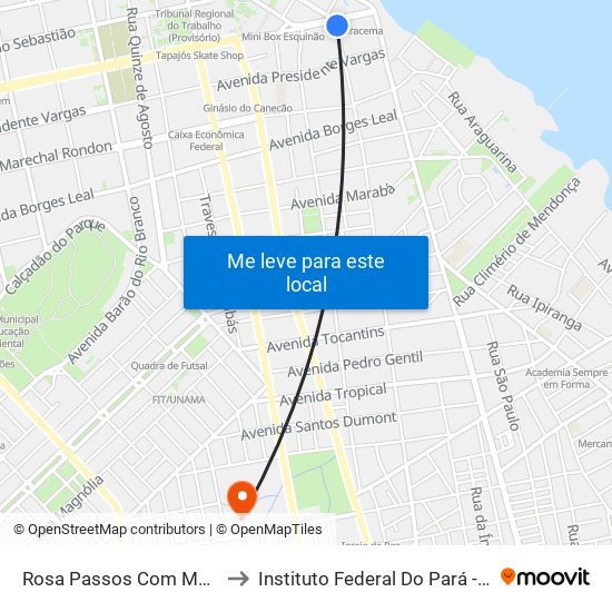 Rosa Passos Com Mendonça Furtado to Instituto Federal Do Pará - Campus Santarém map