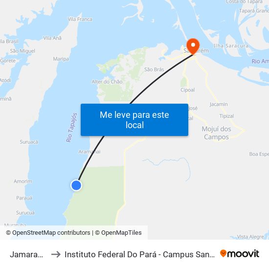 Jamaraquá to Instituto Federal Do Pará - Campus Santarém map