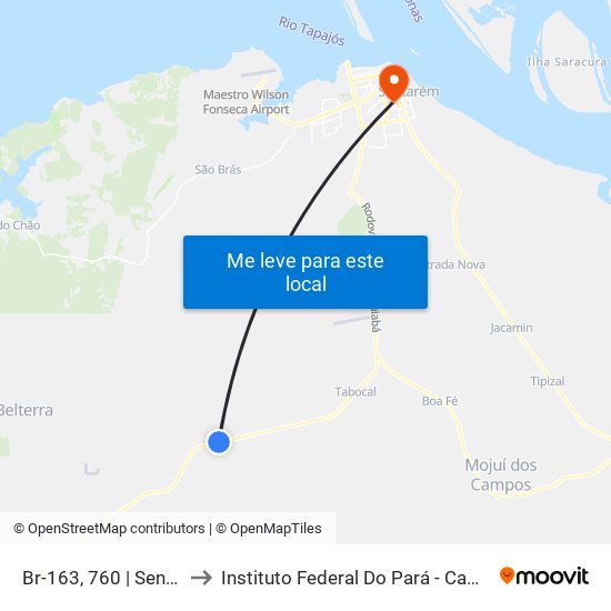 Br-163, 760 | Sent. Belterra to Instituto Federal Do Pará - Campus Santarém map