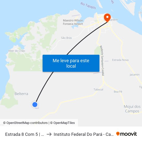Estrada 8 Com 5 | Sentido Sul to Instituto Federal Do Pará - Campus Santarém map