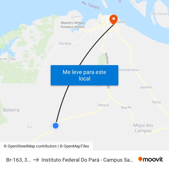 Br-163, 360 to Instituto Federal Do Pará - Campus Santarém map