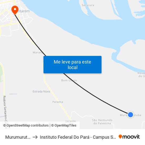 Murumurutuba to Instituto Federal Do Pará - Campus Santarém map