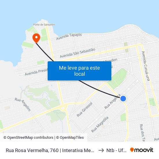 Rua Rosa Vermelha, 760 | Interativa Med Odonto to Ntb - Ufopa map