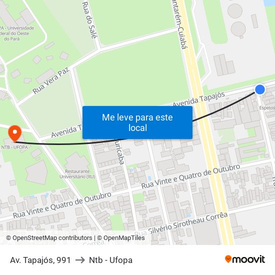 Av. Tapajós, 991 to Ntb - Ufopa map