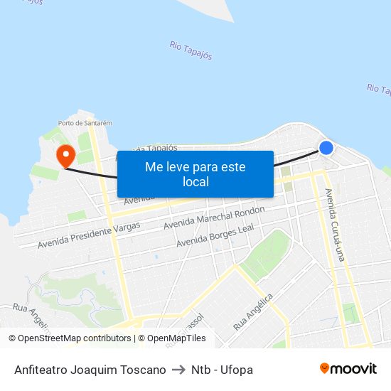 Anfiteatro Joaquim Toscano to Ntb - Ufopa map