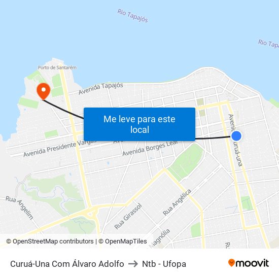 Curuá-Una Com Álvaro Adolfo to Ntb - Ufopa map