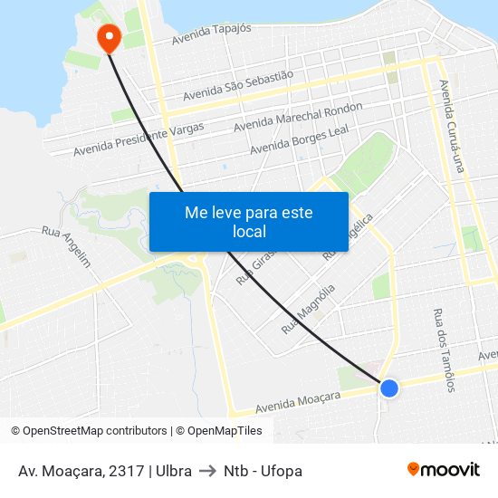 Av. Moaçara, 2317 | Ulbra to Ntb - Ufopa map