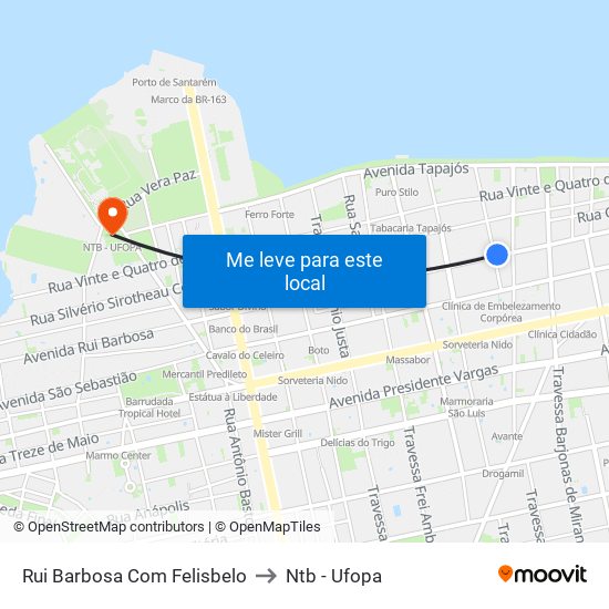 Rui Barbosa Com Felisbelo to Ntb - Ufopa map