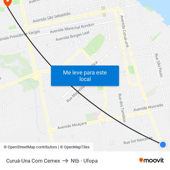 Curuá-Una Com Cemex to Ntb - Ufopa map