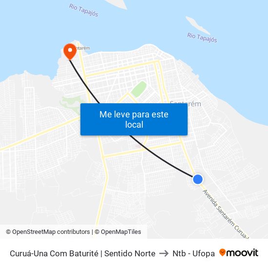 Curuá-Una Com Baturité | Sentido Norte to Ntb - Ufopa map