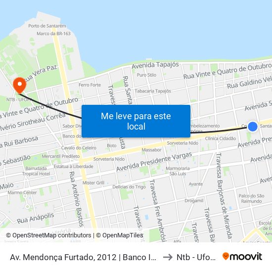 Av. Mendonça Furtado, 2012 | Banco Itaú to Ntb - Ufopa map