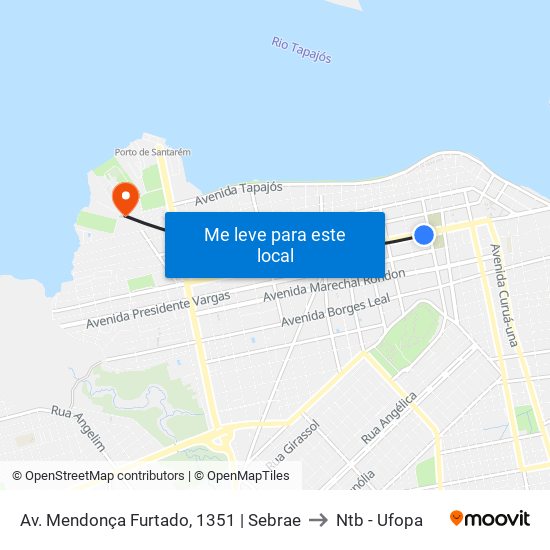 Av. Mendonça Furtado, 1351 | Sebrae to Ntb - Ufopa map