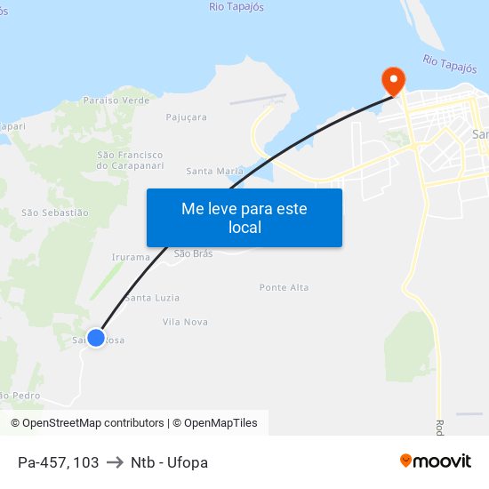 Pa-457, 103 to Ntb - Ufopa map