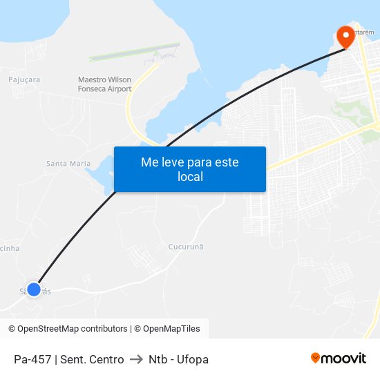Pa-457 | Sent. Centro to Ntb - Ufopa map