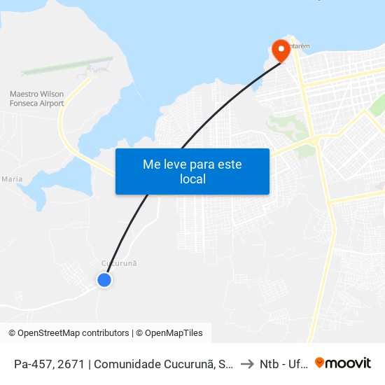 Pa-457, 2671 | Comunidade Cucurunã, Sent. Centro to Ntb - Ufopa map