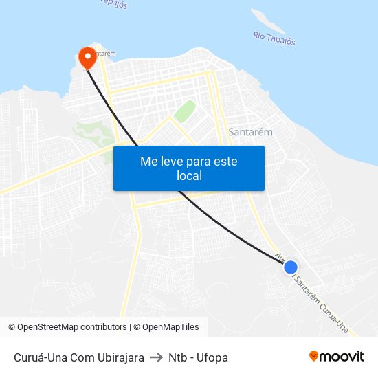 Curuá-Una Com Ubirajara to Ntb - Ufopa map