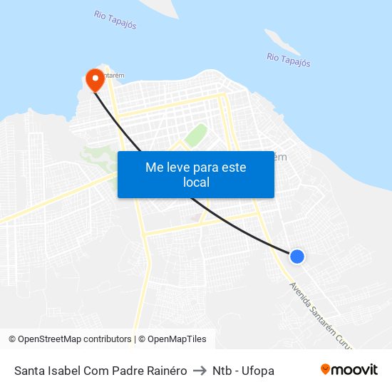 Santa Isabel Com Padre Rainéro to Ntb - Ufopa map