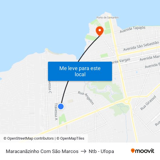 Maracanãzinho Com São Marcos to Ntb - Ufopa map