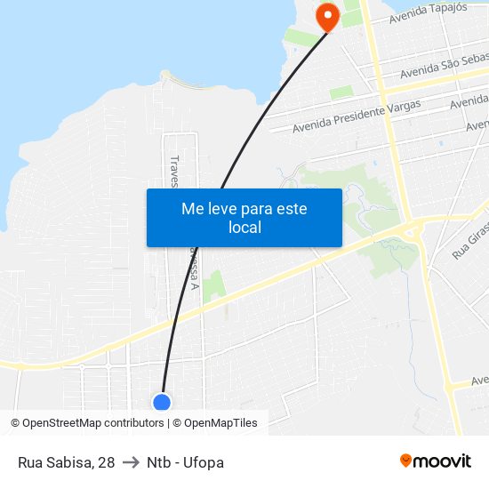 Rua Sabisa, 28 to Ntb - Ufopa map