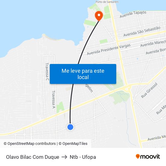 Olavo Bilac Com Duque to Ntb - Ufopa map