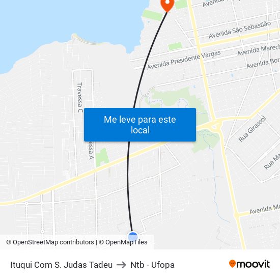 Ituqui Com S. Judas Tadeu to Ntb - Ufopa map