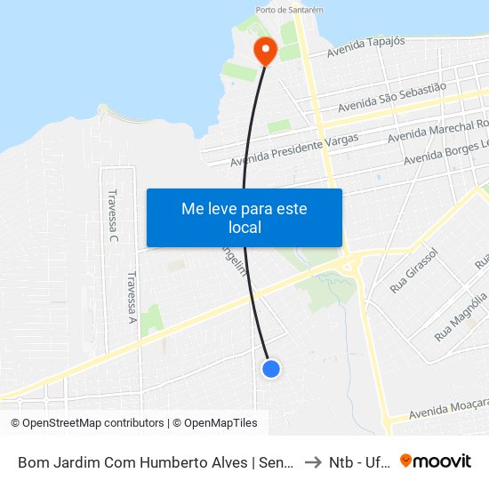 Bom Jardim Com Humberto Alves | Sentido Oeste to Ntb - Ufopa map
