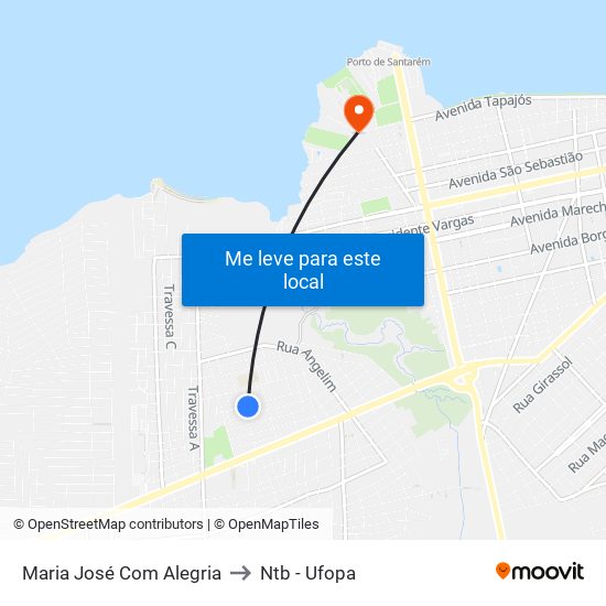 Maria José Com Alegria to Ntb - Ufopa map