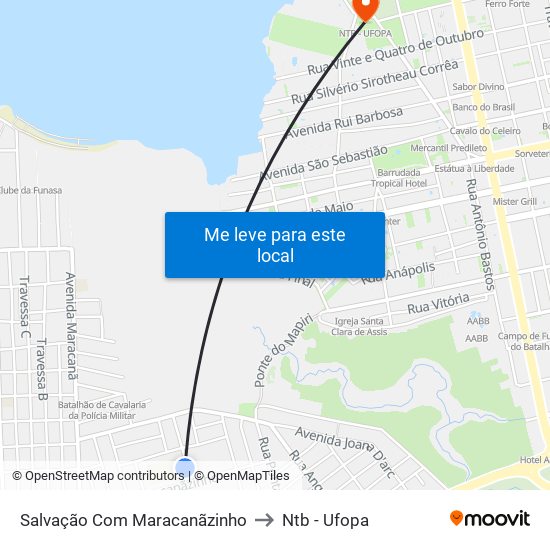 Salvação Com Maracanãzinho to Ntb - Ufopa map