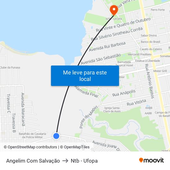 Angelim Com Salvação to Ntb - Ufopa map