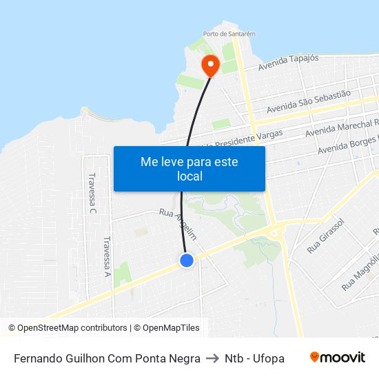 Fernando Guilhon Com Ponta Negra to Ntb - Ufopa map
