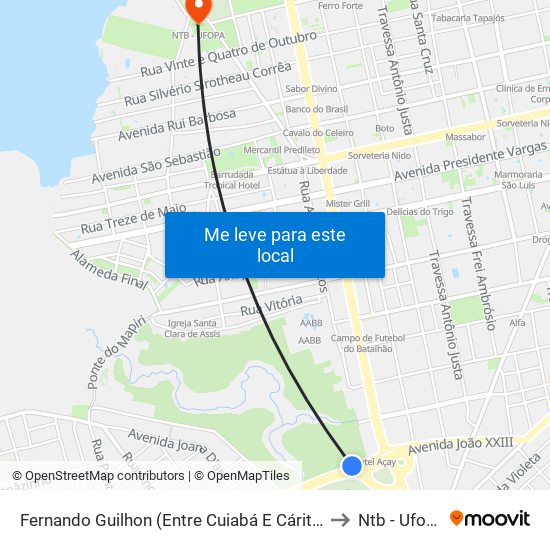 Fernando Guilhon (Entre Cuiabá E Cáritas) to Ntb - Ufopa map