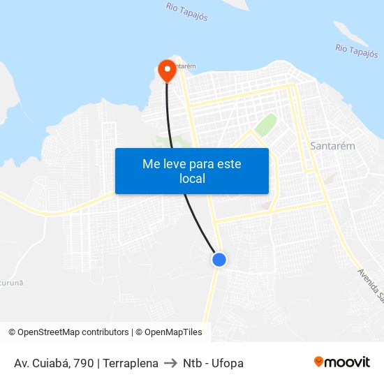 Av. Cuiabá, 790 | Terraplena to Ntb - Ufopa map