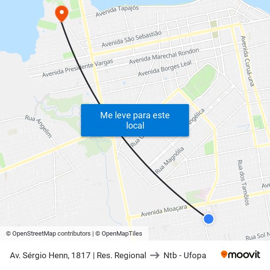 Av. Sérgio Henn, 1817 | Res. Regional to Ntb - Ufopa map