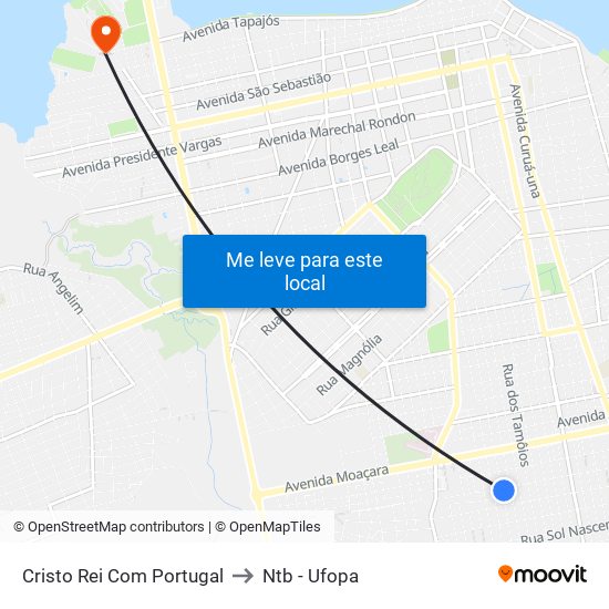 Cristo Rei Com Portugal to Ntb - Ufopa map