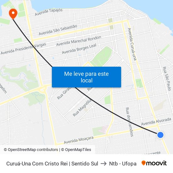 Curuá-Una Com Cristo Rei | Sentido Sul to Ntb - Ufopa map