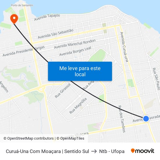 Curuá-Una Com Moaçara | Sentido Sul to Ntb - Ufopa map