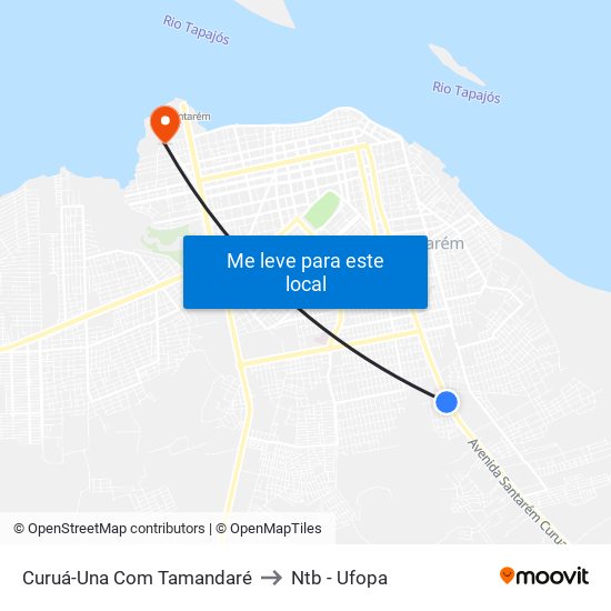 Curuá-Una Com Tamandaré to Ntb - Ufopa map