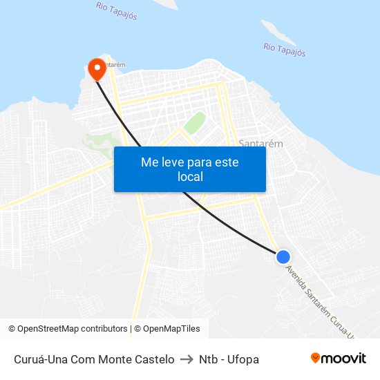 Curuá-Una Com Monte Castelo to Ntb - Ufopa map